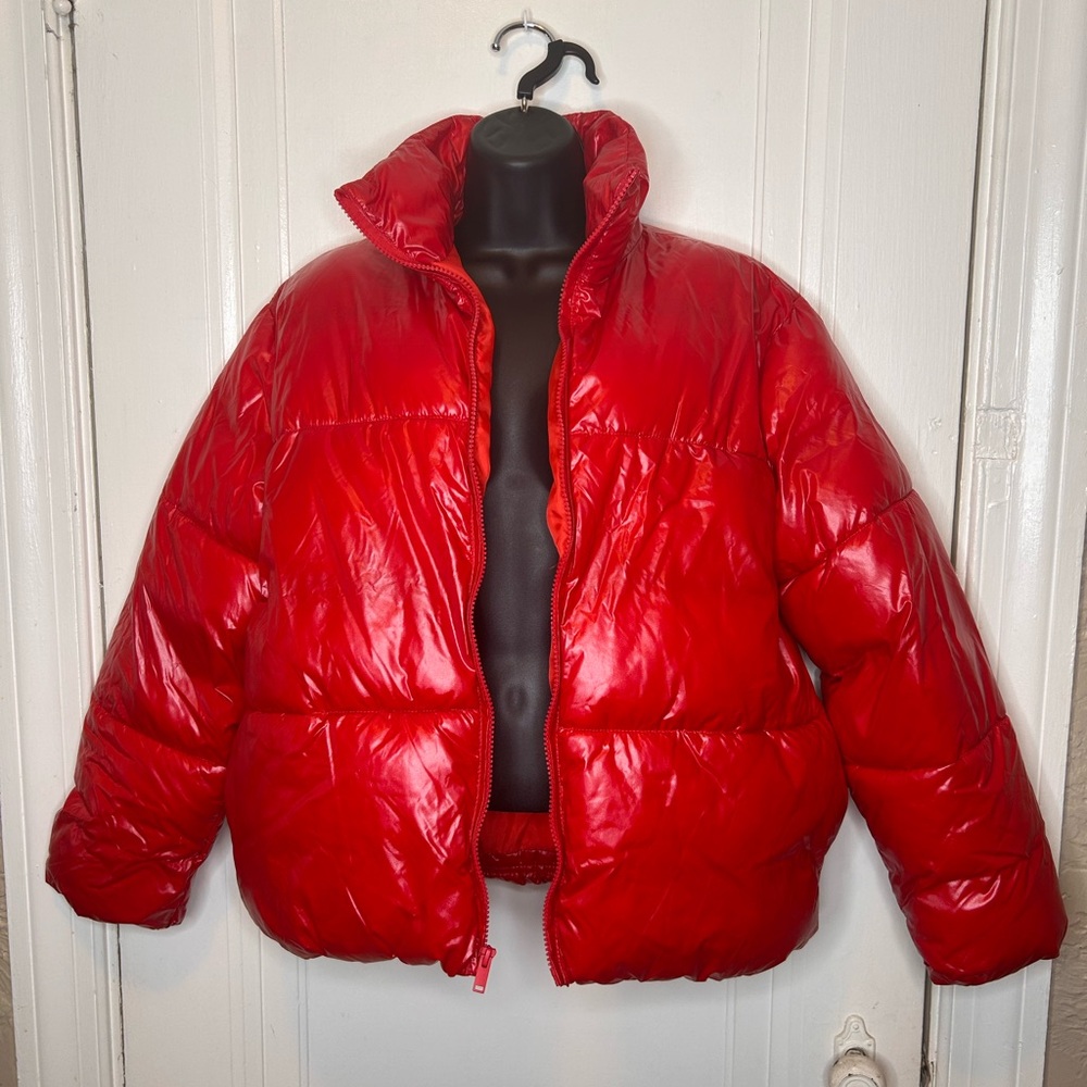 A New Day Y2K Vibrant Red Water Resistant Jacket